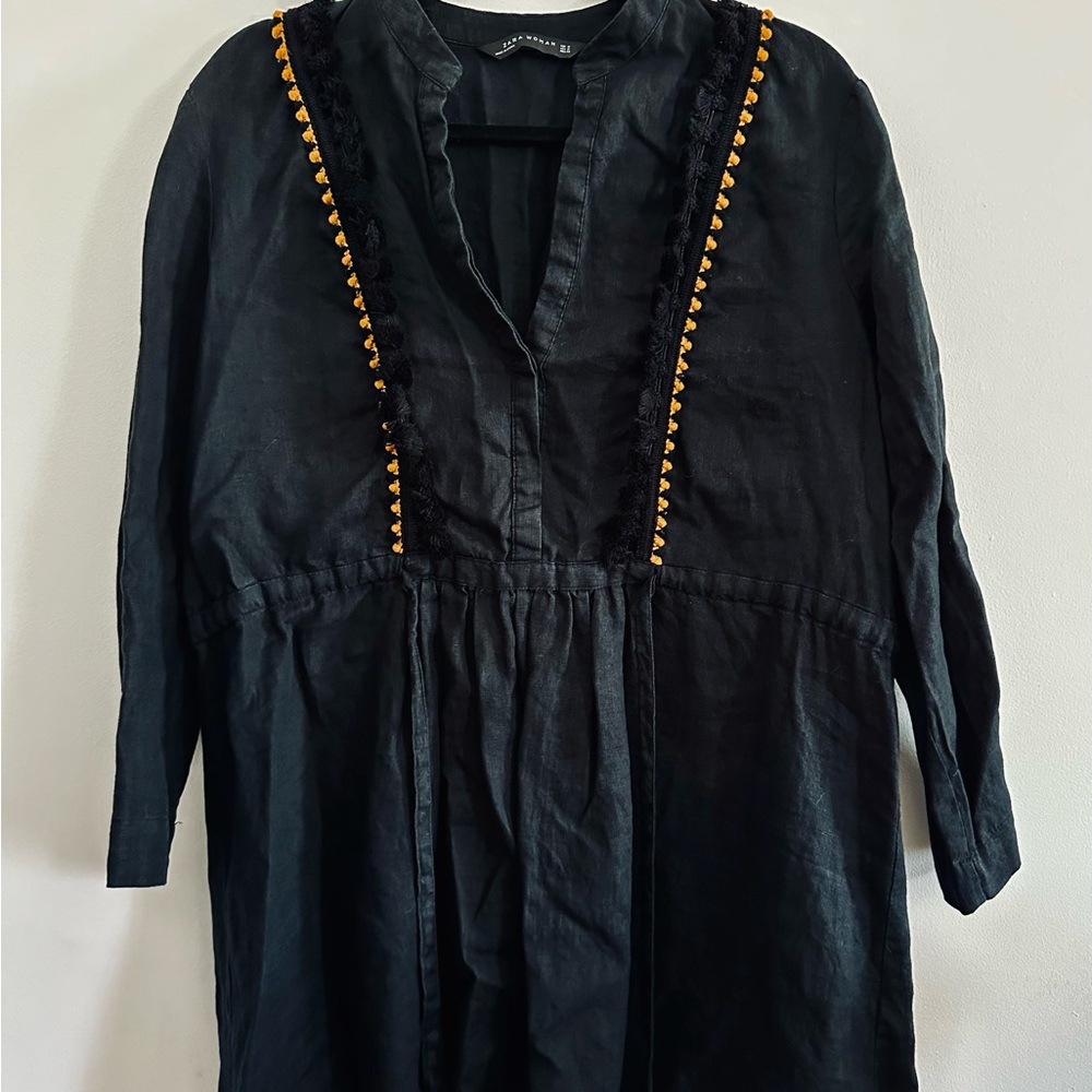Black Embroidered Women's Top